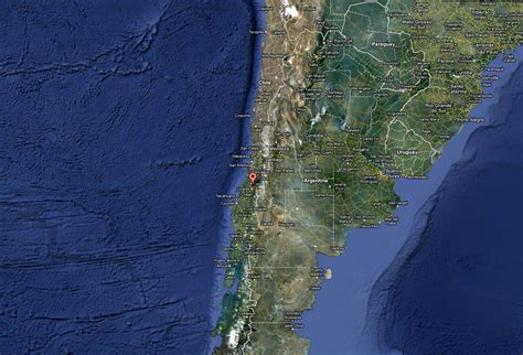 Map of Chile and Satellite Imagery .